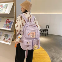 preppy purple kawaii backpack women waterproof candy color backpacks fancy high school bag for teenage girl cute travel rucksack