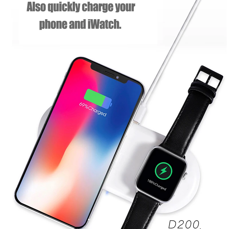 qi wireless charger pad 2w magnetic watch charging for apple iwatch 5 4 3 2 1 qc3 0 quick charge for iphone 11 pro xs max x 8 free global shipping