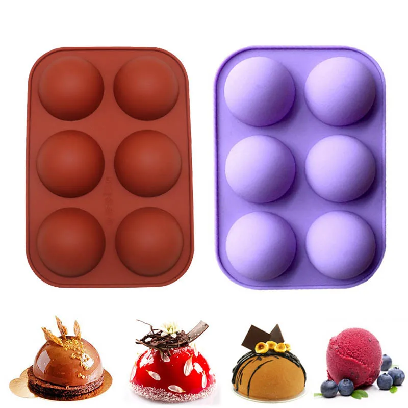 

1pc Half Sphere Silicone Soap Molds Bakeware Cake Decorating Tools Pudding Jelly Chocolate Fondant Mould Ball Shape Biscuit Tool