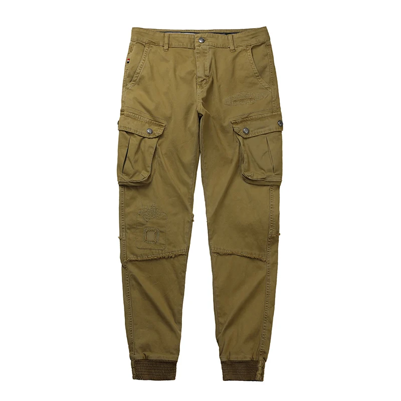 

Men's Military Tactical pants men Multi-pocket washed overalls 100% Cotton male Trousers Overalls Casual Baggy Army Cargo Pants