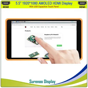 5,5 дюймовый 1920*1080 AMOLED OLED HDMI совместимый TFT ЖК-модуль экран дисплей Minitor USB емкостная сенсорная панель Raspberry Pi