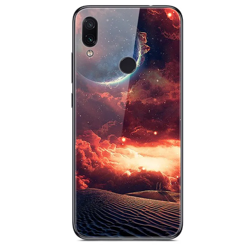 Чехол из закаленного стекла для Xiaomi Redmi 7, чехол с изображением планеты космоса, стеклянный чехол для задней панели, чехол для Xiaomi Redmi 7, чехол для Redmi 7, Redmi7, 6,26 дюйма - Цвет: 50