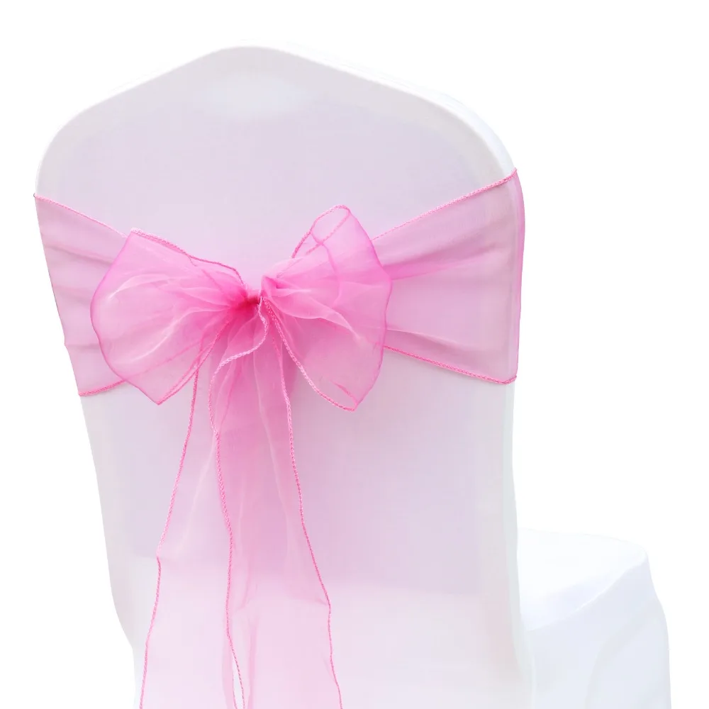 Free Shipping 25pcs/set 32 Colors Organza Chair Sashes 7x108inch Event Ceremony Party Wedding Chairs Knot Decoration Bows | Дом и сад