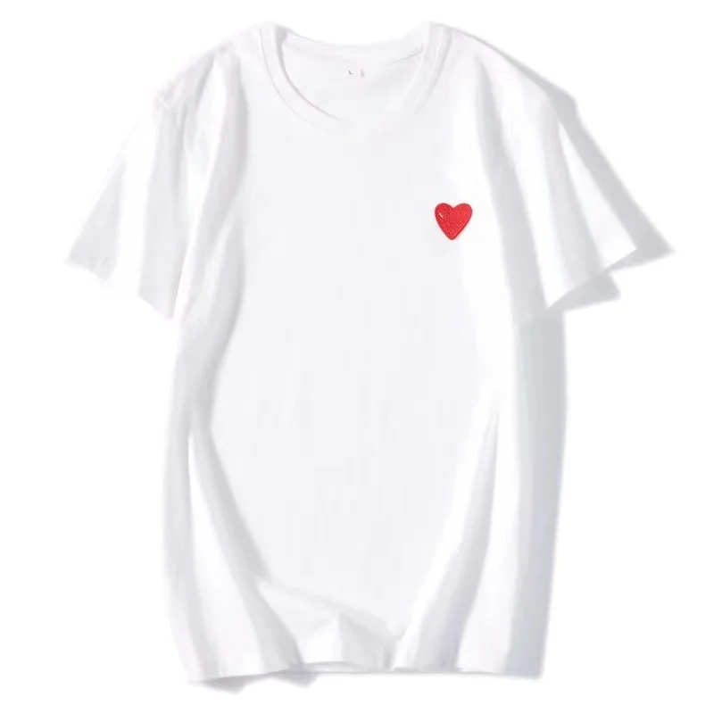 

Fashion Love Embroidery T-shirt Family Clothing Short Sleeve O-neck Casual T Shirt For Women Men And Childrens