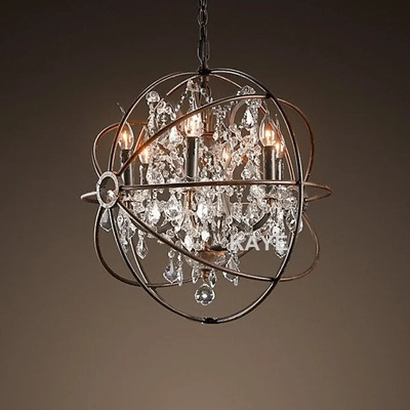 Современная винтажная хрустальная люстра Orb светильник деревенские свечи