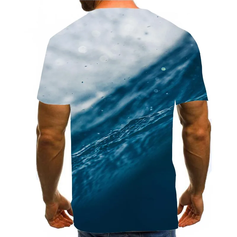 

Men's Sea Shirt 3D Print T-Shirt Summer Graphic Tees Water Pattern Tops