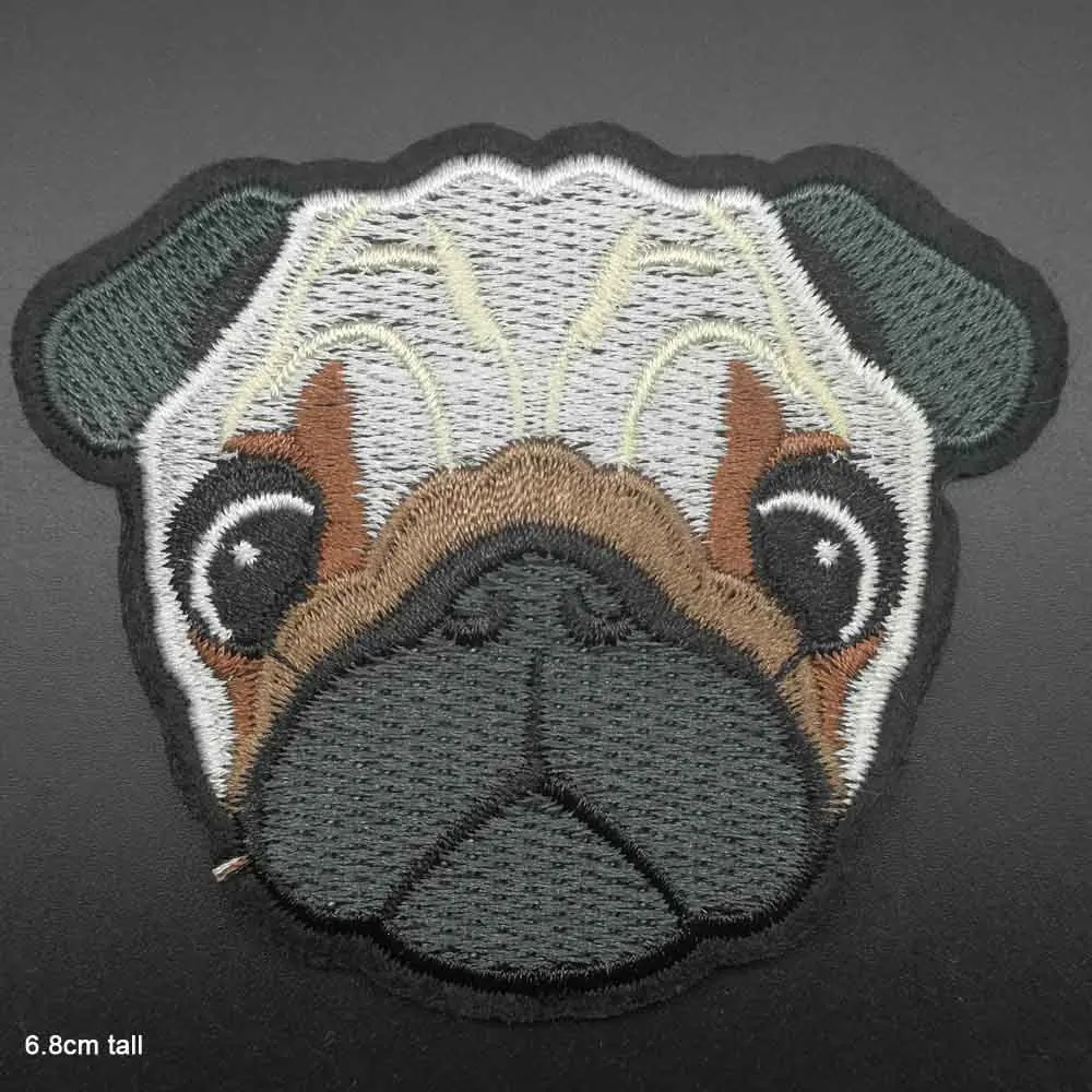 Мультяшный синий тигр собака утюгом вышитые тканевые патчи для девочек