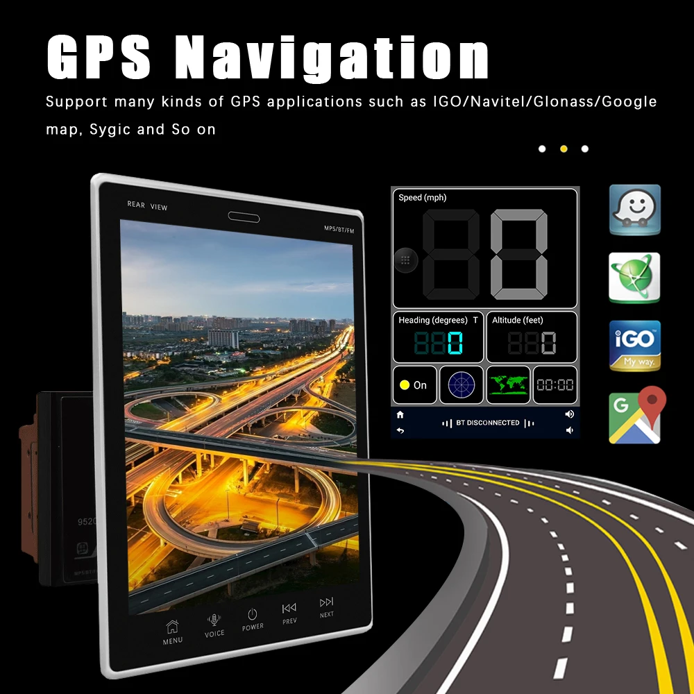 $118.30 Podofo Car Radio 2 din Android Stereo Bluetooth Reciever Multimedia Player GPS WiFi Autoradio 2DIN radio 9.5'' Vertical HD