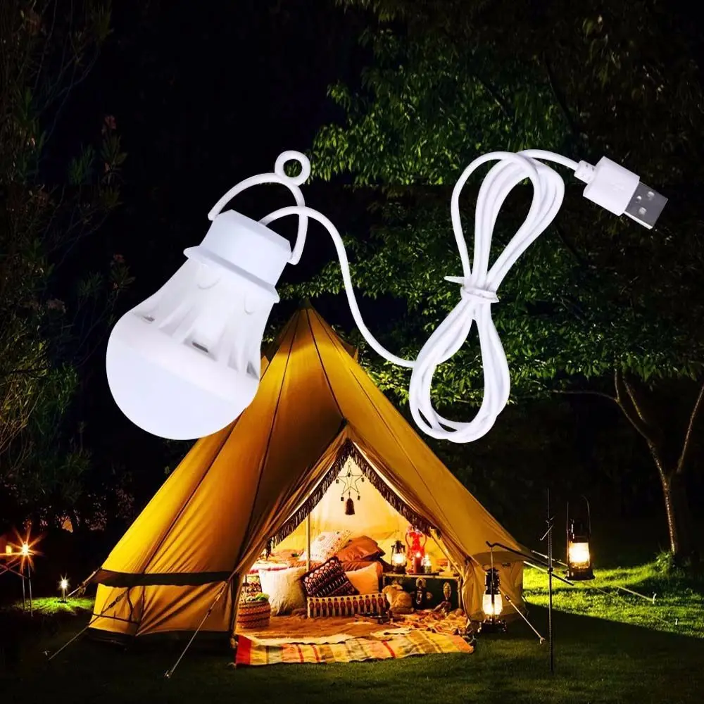 

Outdoor Portable Lantern Camp Lights 12m USB Bulb 5W/7W Power Camping Multi Tool 5V LED for Tent Camping Gear Hiking USB Lamp