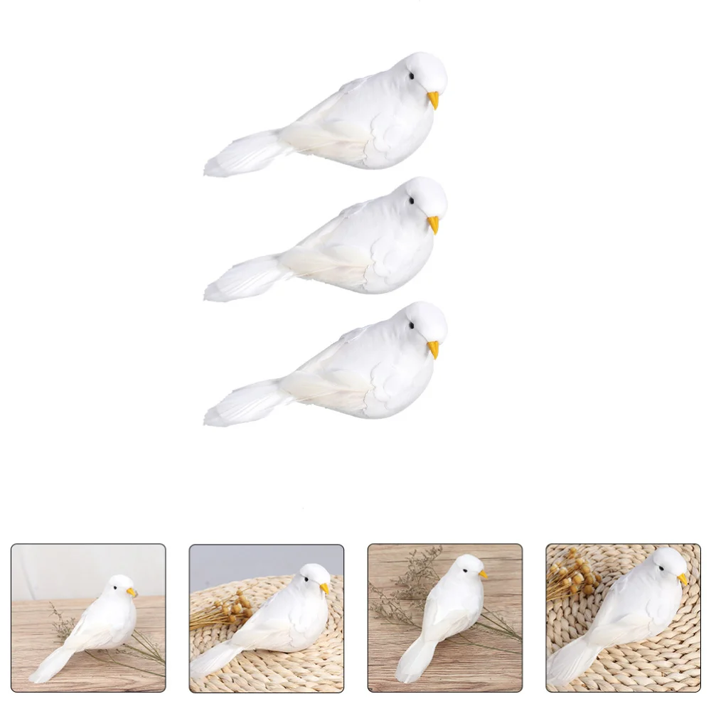 

3Pcs Bird Models Adornment Simulated Bird Figurines Prop Birds Adornment