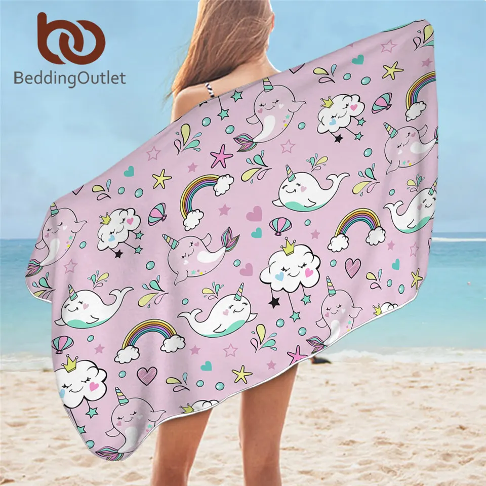 Постельное белье милое банное полотенце с изображением Кита пляжное из