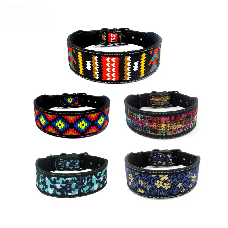 

Medium and large dog collar printed light board dog collar pet products for dog pet suppliesdog collar for large dogs dog collar