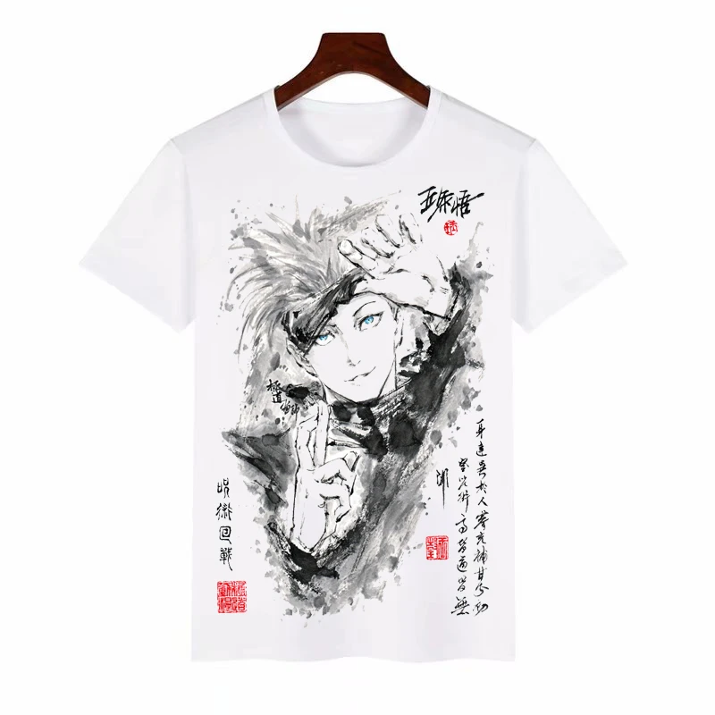 

2021 Anime jujutsu kaisen Series Classic Ink painting T Shirt Men women short-sleeved T-shirt