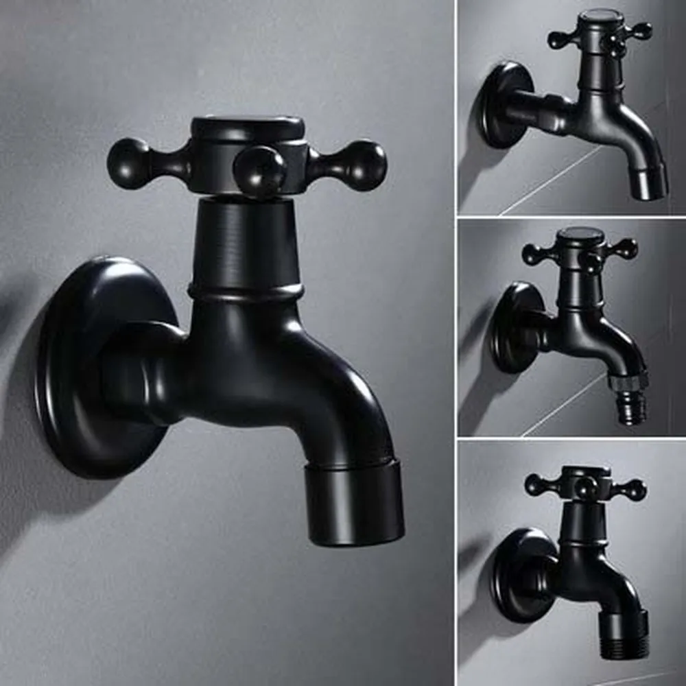

Vintage Brass Single Handle Faucet for Washing Machine Wall Mounted Water Tap Bathroom Mop Faucet Outdoor Faucet For Garden
