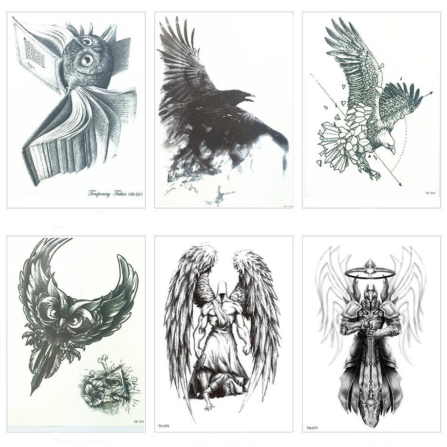 21x15 см Новая мода Летающая ворона Сексуальная вспышка водостойкая Татуировка