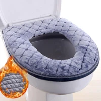 1pc bathroom filling soft thickened seat pads washable warmer toilet mat cover winter comfortable seat cushion toilet decor
