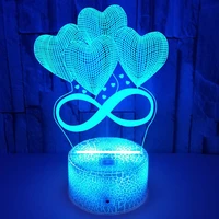 nighdn 3d lamp illusion night light valentines day gifts for lover proposal romantic atmosphere light decorwedding anniversary