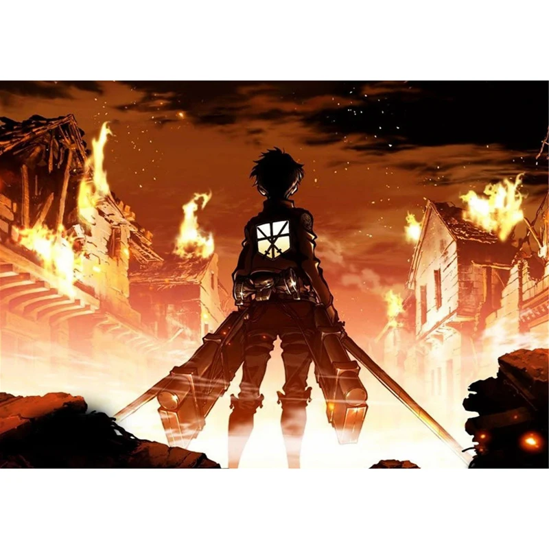 

Classic Anime Attacking Giant Style Japanese Cartoon Comic Art Picture Home Living Room Decoration Printmaking Bar Poster