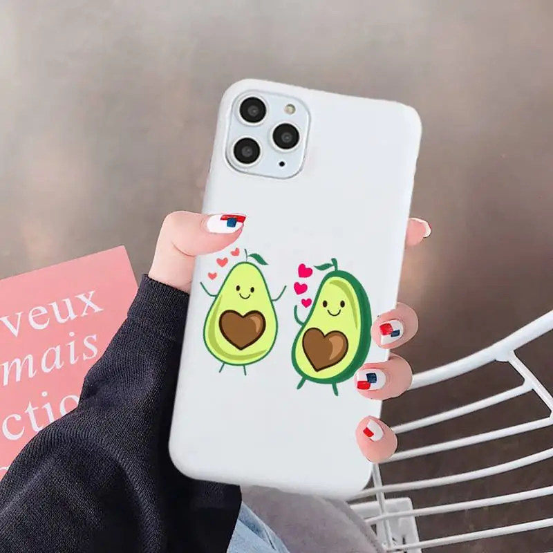 

Cartoon Cute Avocado Anti-fall luxury Phone Case cover Candy Color for iPhone 6 7 8 11 12 s mini pro X XS XR MAX Plus