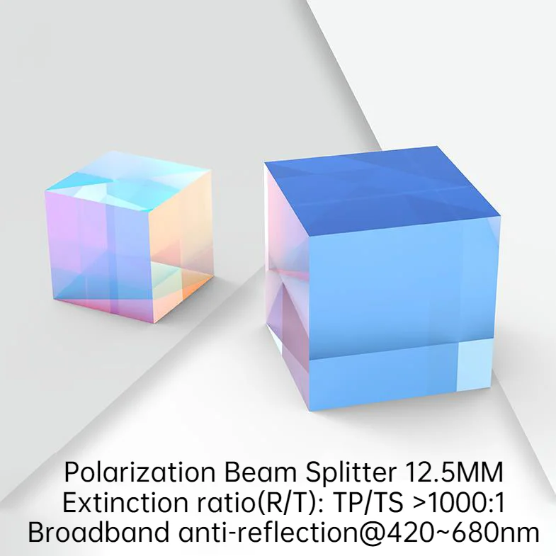 

Polarization Beam Splitter Prism Optical Dichroic Prism H-ZF3 Cube 12.5MM Extinction Ratio TP/TS More Than The 1000:1 Beam Prism