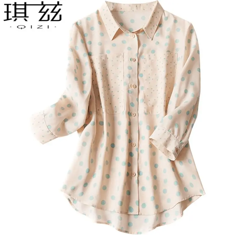 

Poldian chiffon shirt long sleeve spring 2021 new versatile fashion loose shirt temperament foreign style