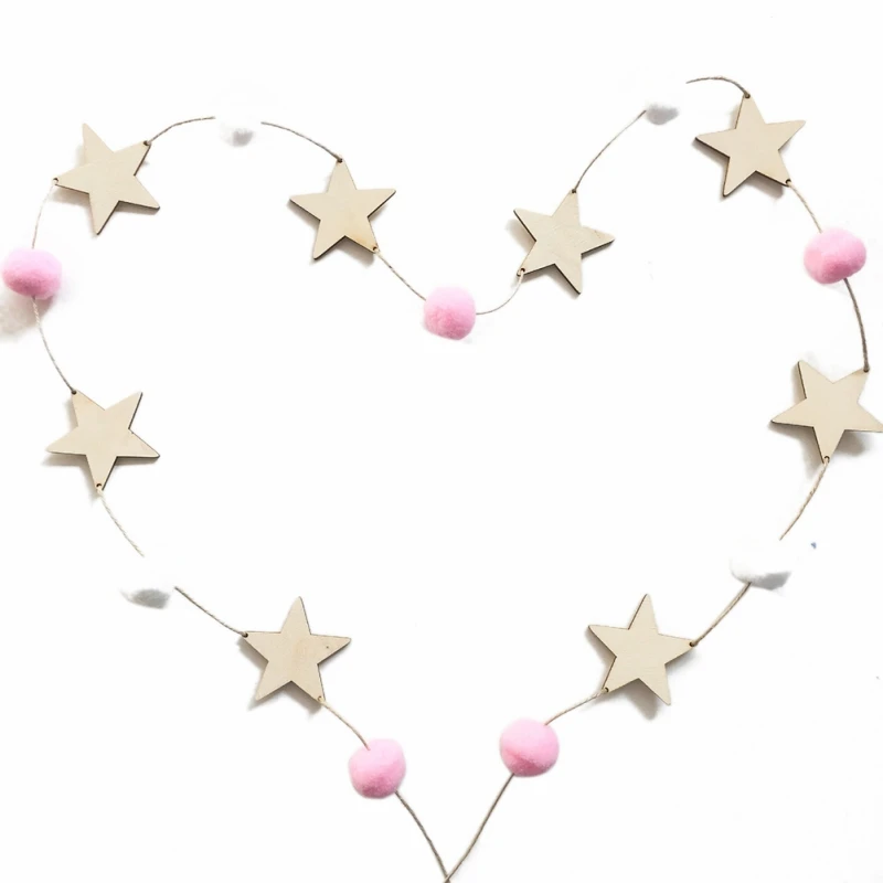 

Nordic Wooden Star Garlands String For Kids Room Decoration Nursery Decor Banners Photo Props Home Decor Summer Accessories