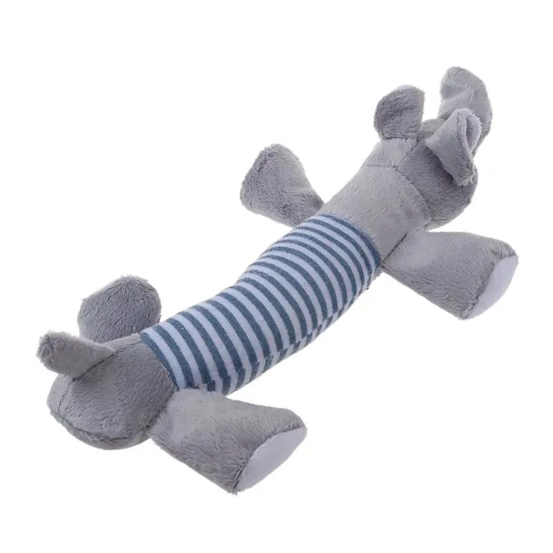 

Hot 2pcs Dog Chew Squeaky Toys Plush Squeak Pet Puppy Elephant+Duck