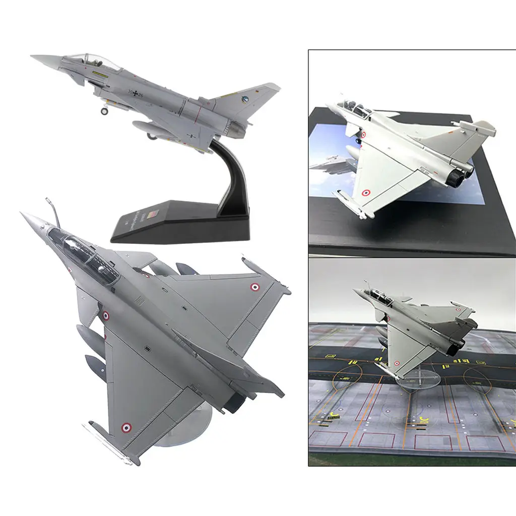 

2x 1/72 Dassault Rafale Fighter and 1/100 EF2000 Plane Model Ornaments Gifts