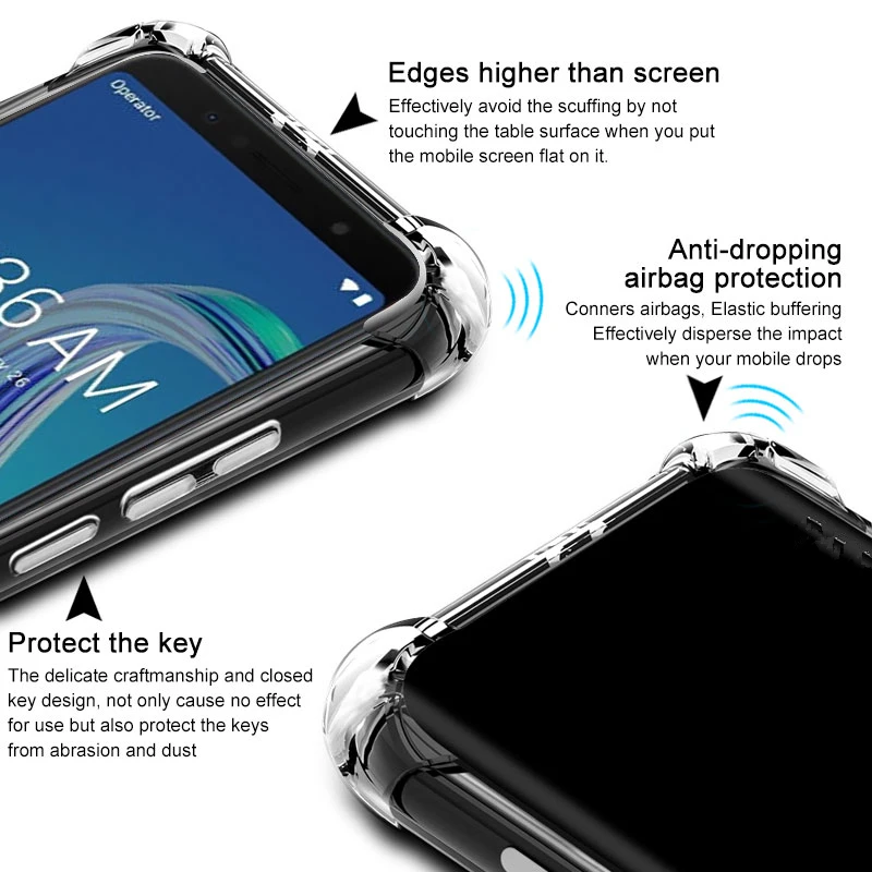 Silicone Case For ASUS Zenfone 4 Max Selfie Pro ZC520KL ZD553KL ZB553KL ZC554KL ZE554KL ZD552KL S630 ZB555KL Cover Clear TPU Bag | Мобильные