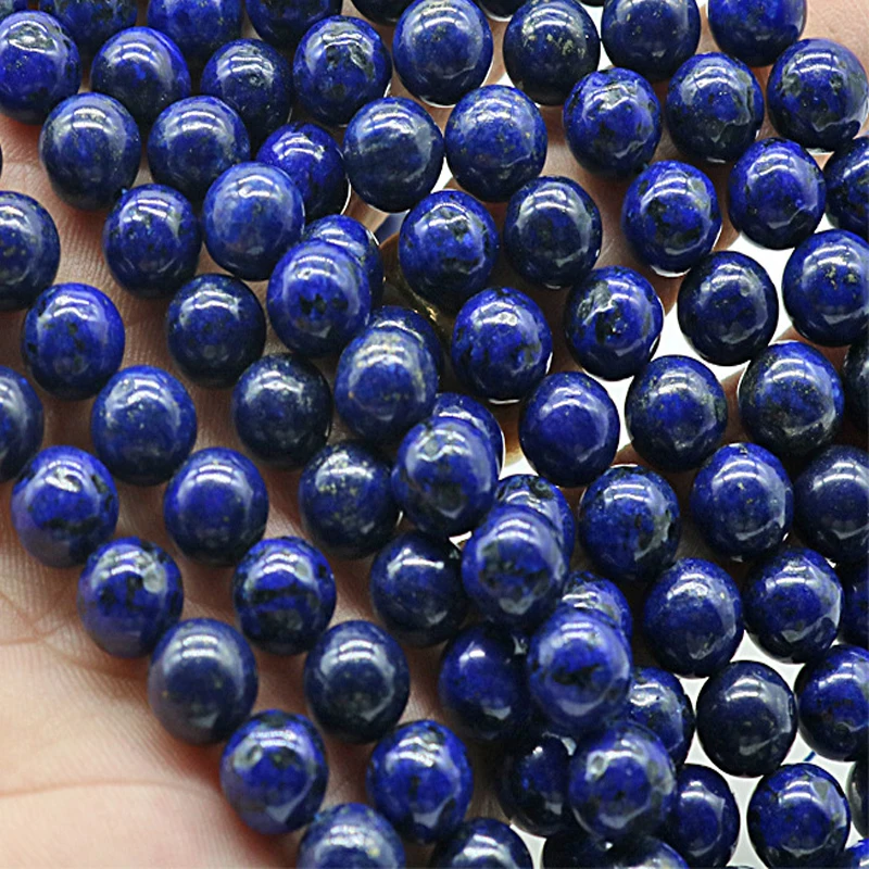 

Round Natural Lapis Lazuli Stone Beads 6/8/10/12mm Loose Lapis Stone Beads For Jewelry Making DIY Bracelet Necklace Strand 15''