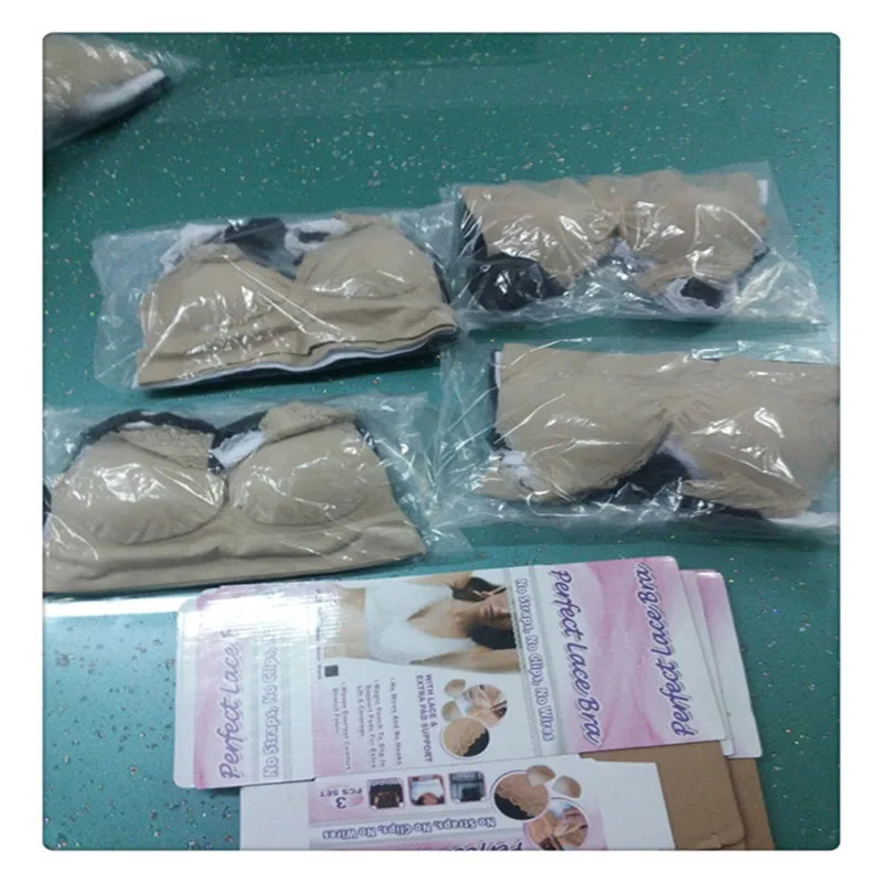 Wholesale Seamless Sexy Lace Genie Bra With Removable Pad 150pcs/Lot(3 Pcs A Bag) Free Shipping