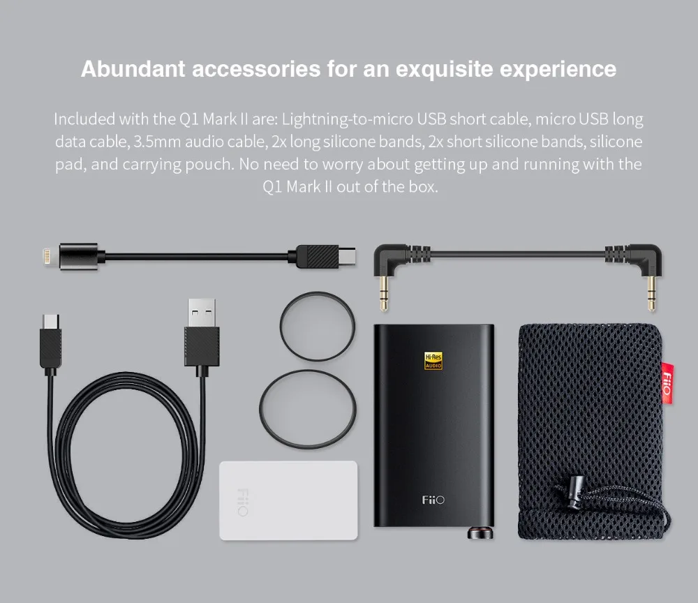 Усилитель для наушников Fiio Q1 Mark II/ FQ1222 Hi Res Audio Встроенный ЦАП DSD XMOS 384 кГц/32 бит Iphone