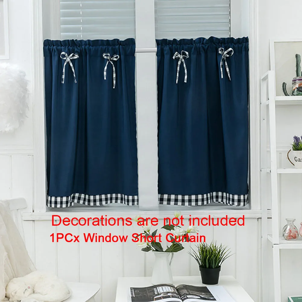 Короткая занавеска Valance для гостиной в пасторальном стиле кухни спальни с бантом