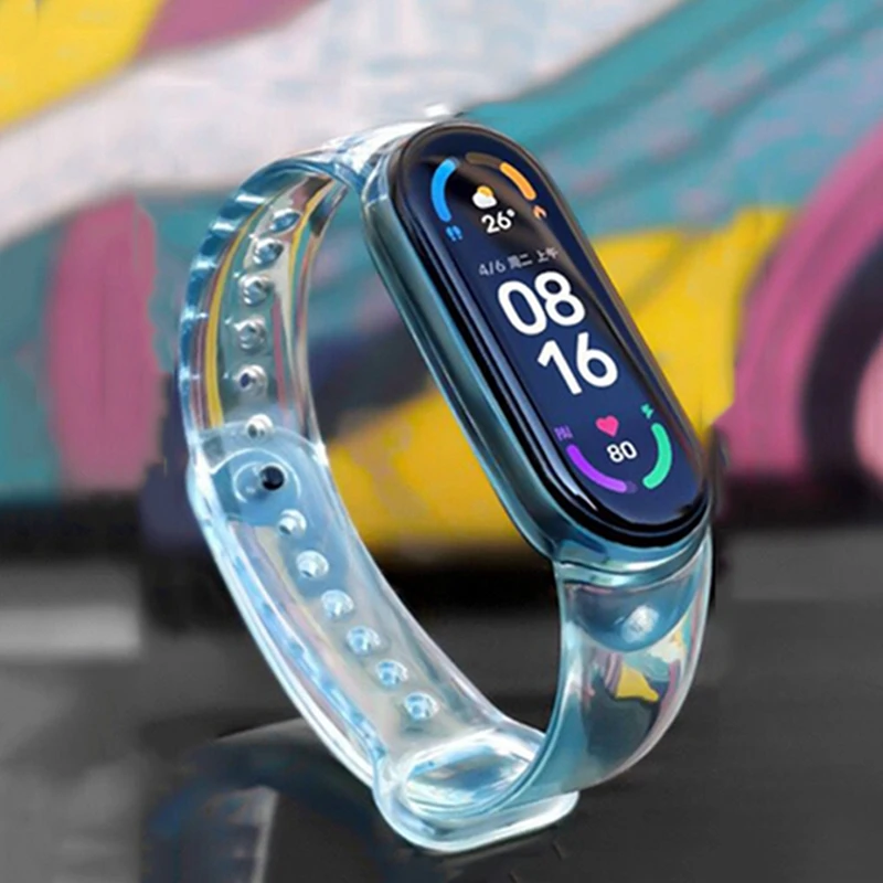 Сменный прозрачный силиконовый ремешок для браслета Xiaomi Mi Band 6 mi band 5 | Электроника