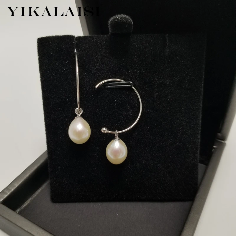 

YIKALAISI 925 Sterling Silver Jewelry Pearl Earrings 2019 Fine Natural Pearl jewelry 8-9mm stud Earrings For Women wholesale