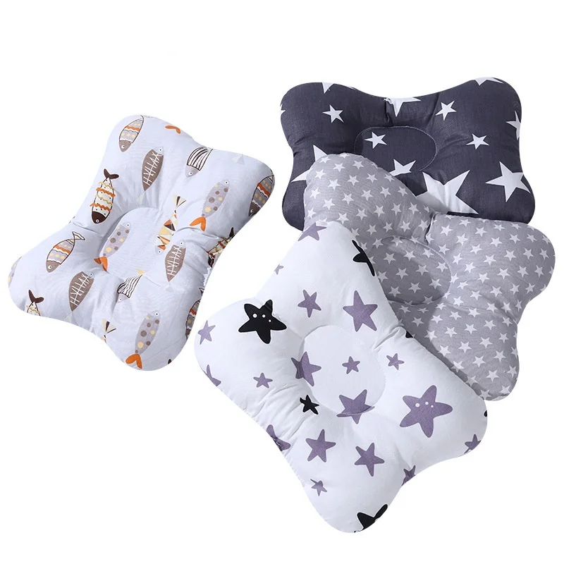 

Newborn Baby Pillow Sleep Positioner Anti Roll Cotton Breathable Soft Shaping Pillows for Kids Cartoon Head Protection Pillows