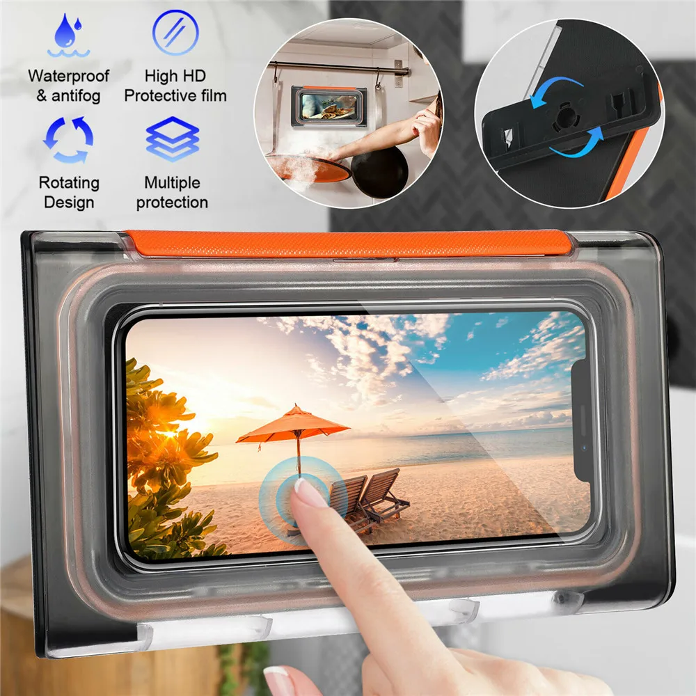 

Waterproof Shower Phone Holder Wall Mounted Toilet Bathroom Case Tape-box Cradle
