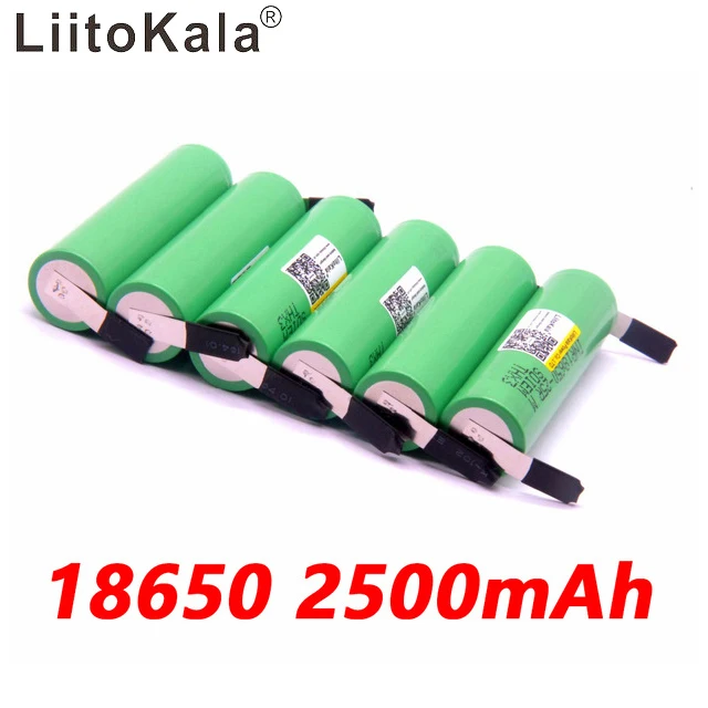 100% оригинальный 18650 2500 мАч аккумулятор INR18650 25R 20A разрядные литиевые батареи + DIY