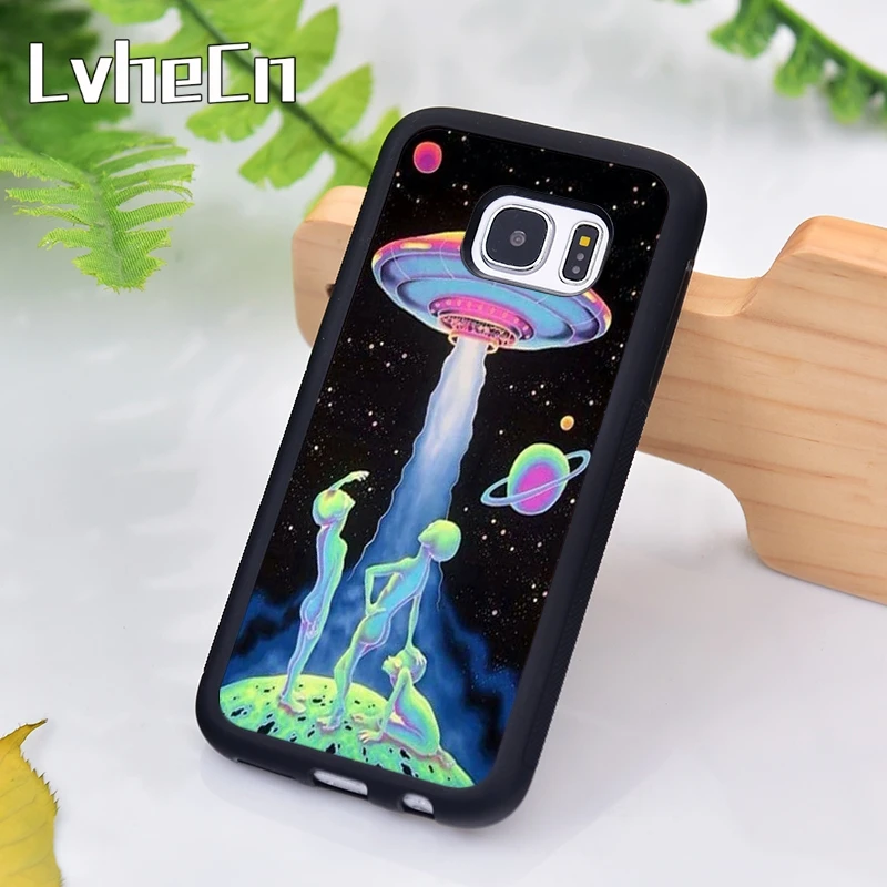 LvheCn Alien UFO Внешний чехол для телефона samsung Galaxy S9 S8 S10 Plus Lite S6 S7 Edge S5 Note 7 8 9 10 задняя