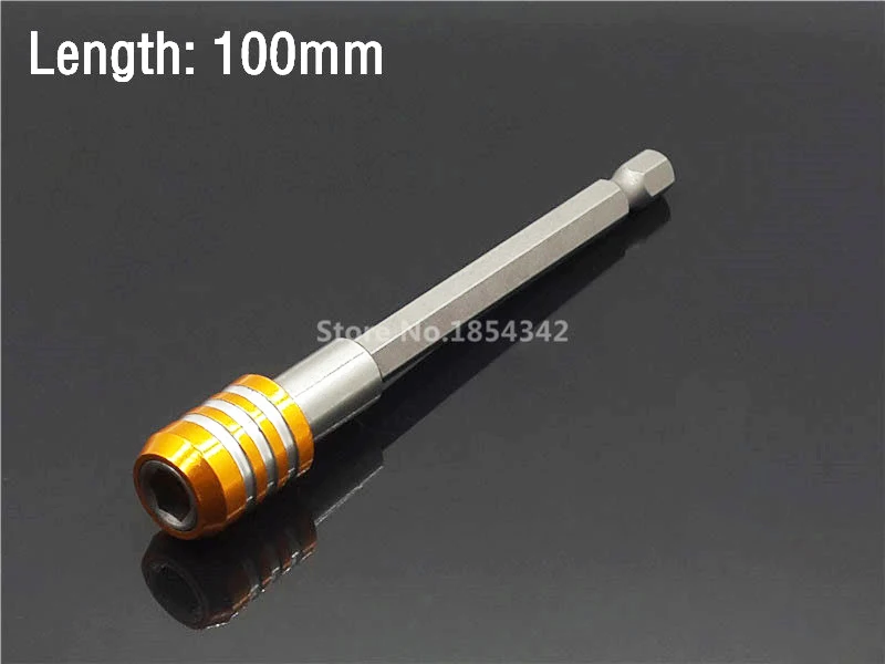Yellow 100mm 1 шт. 12 Размер удлинитель 1/4 шестигранный винтовой патрон-адаптер Магнитная отвертка ударный шуруповерт сверло инструмент быстросъемные инструменты - Цвет: Yellow 100mm