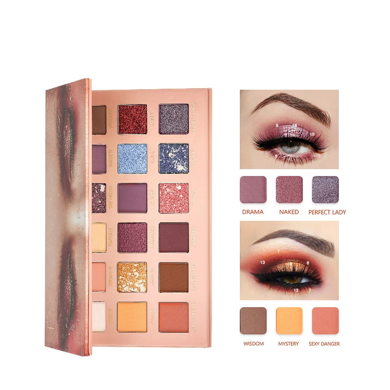 

Fish Scale Eye Shadow Palette 18 Color Eye Shadow Palette Desert Rose Pearlescent Matte Waterproof Lasting Eye Shadow