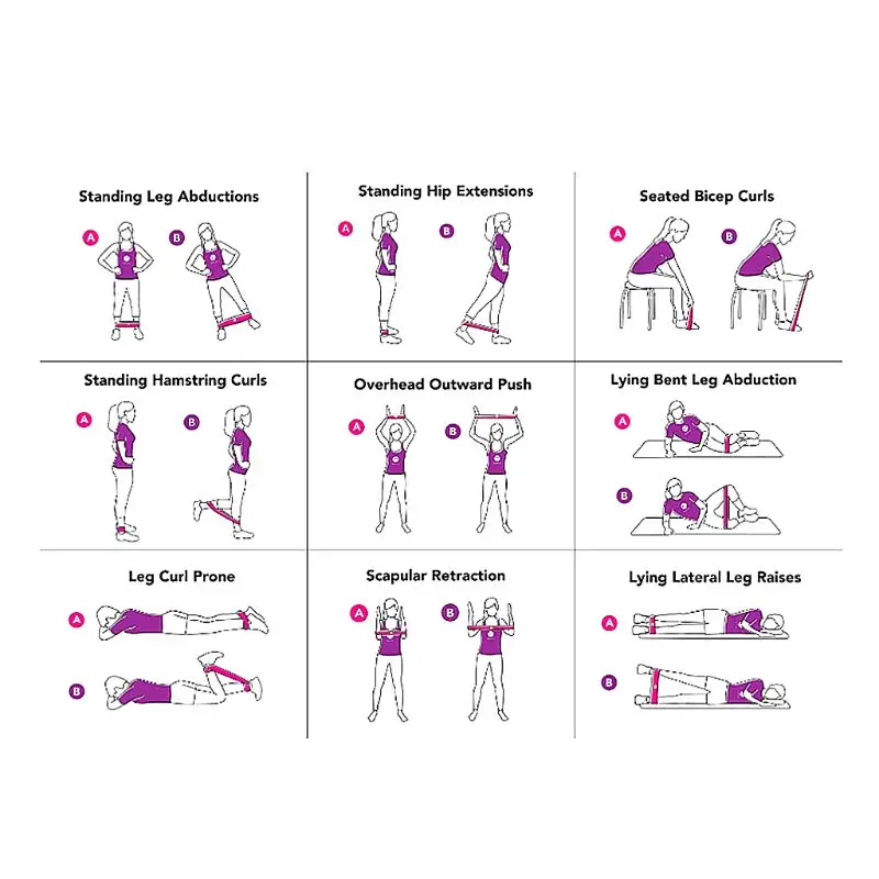 Elastis Fitness Kekuatan Kaki untuk Latihan Band Gym Lateks Expander