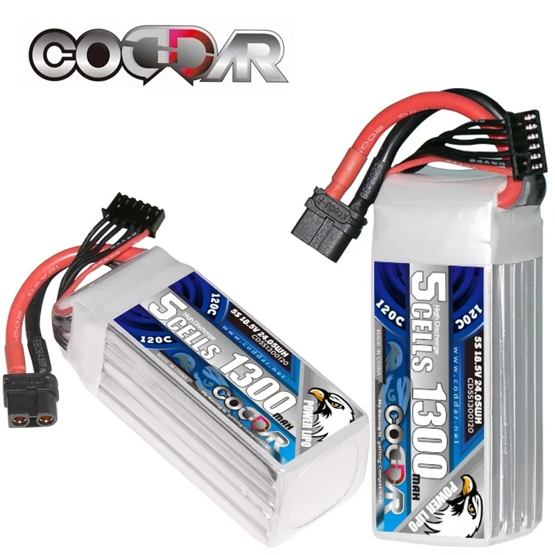 

1-5pcs RC Racing CAR Battery CODDAR 18.5v 1300mAh 120C LiPo Battery For RC Quadcopter Helicopter Boat Drone Spare Parts