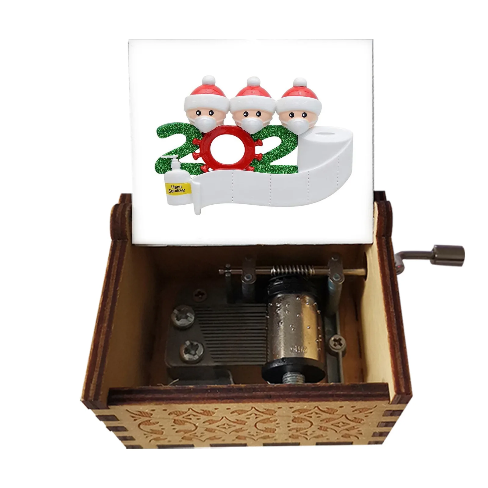 

Christmas Decorations For Home Navidad 2021 Christmas Gift Creative Hand Music Box Wooden Children Merry Christmas