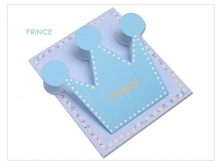 1 шт. kawaii prince Princess Bronzing конверт для поздравительной открытки Синий Розовый теплый мультфильм корона ребенок спасибо День рождения карты Подарочные принадлежности
