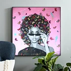Граффити художественные плакаты и принты настенная живопись на холсте крутая девушка с бабочкой парикмахерские картины для декора гостиной