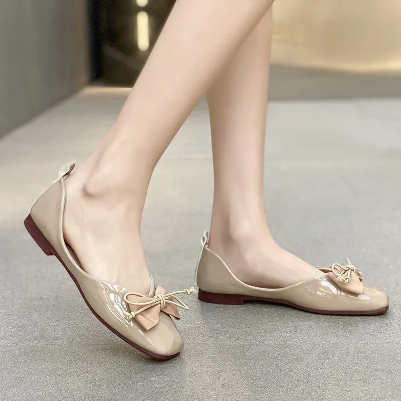 

All-Match Round Toe Summer Shoes Ladies Female Footwear Shallow Mouth Bow-Knot Casual Sneaker Women's Moccasins 2021 Comfortable