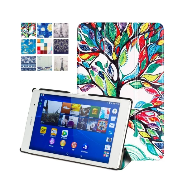Чехол-подставка из искусственной кожи для sony Xperia Z3 Tablet Compact 8 дюймов с магнитом+ защита экрана+ стилус - Цвет: SONY Z3 SY HLS