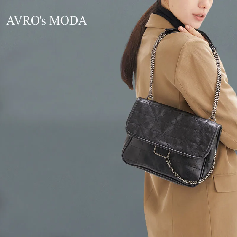

AVRO's MODA Fashion Crossbody Bags Women Handbags Ladies Casual Genuine Leather Shoulder Retro Female Messenger Flap Chain Bag