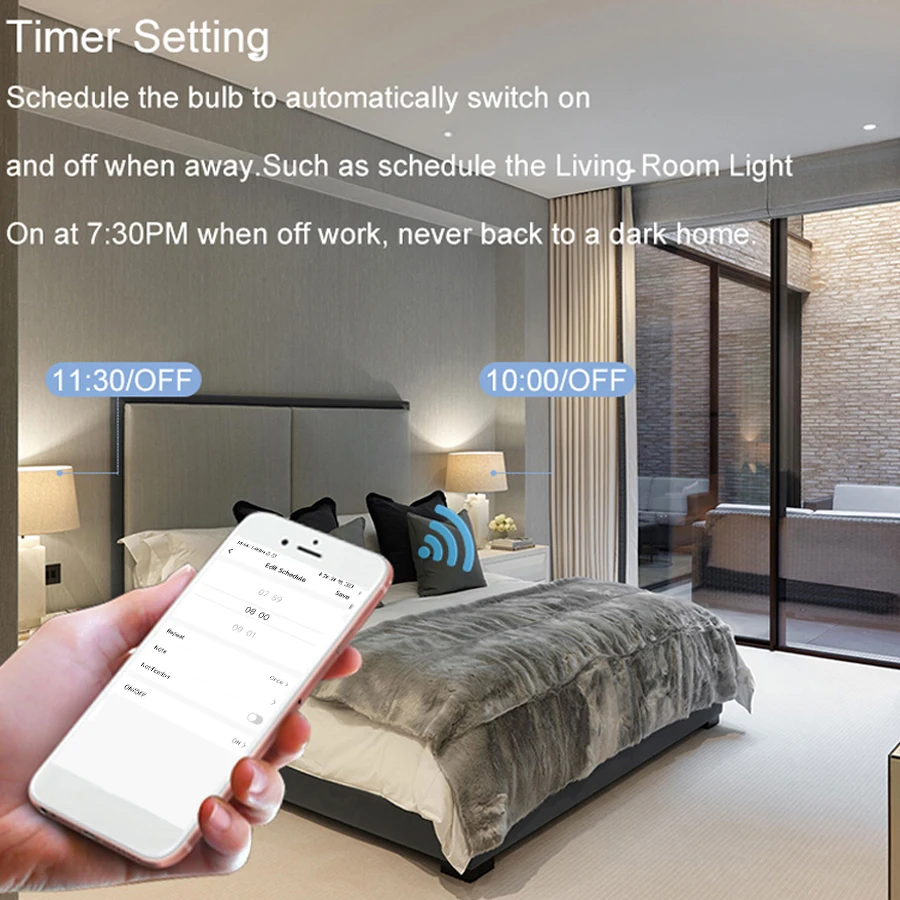 

Tuya WiFi Smart Light Bulb 10W 15W RGB LED Bulb E27 B22 Compatible With Alexa Google Home Tuya Smart Life App Control RGB Lamp